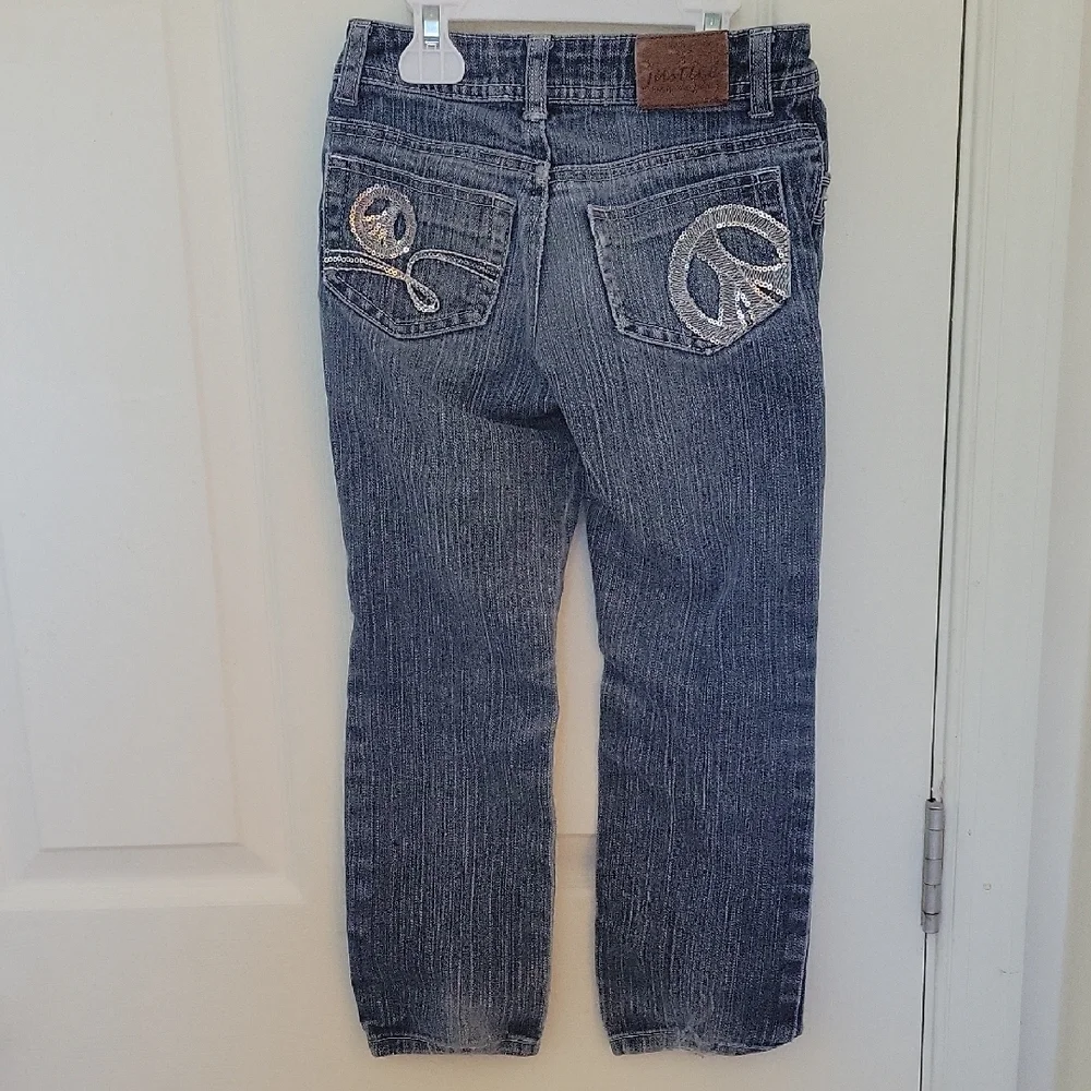 Y2K JUSTICE JEANS SIMPLY LOW‎ DISTRESSED DENIM BLUE JEANS GIRLS SZ 6R